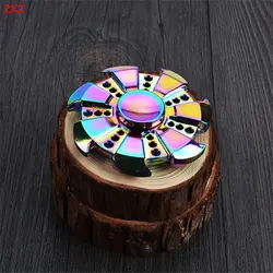 اسپینر فلزی هفت پره رنگین کمانی - Colorful Metal Fidget Spinner