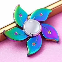 اسپینر Rainbow Fidget Spinner - اسپینر فلزی پنج پره رنگین کمانی طرح گل