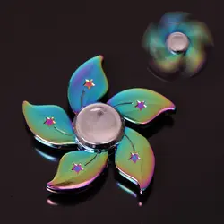 اسپینر Rainbow Fidget Spinner - اسپینر فلزی پنج پره رنگین کمانی طرح گل