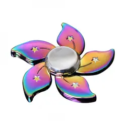 اسپینر Rainbow Fidget Spinner - اسپینر فلزی پنج پره رنگین کمانی طرح گل