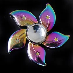 اسپینر Rainbow Fidget Spinner - اسپینر فلزی پنج پره رنگین کمانی طرح گل