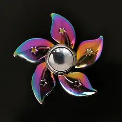 اسپینر Rainbow Fidget Spinner - اسپینر فلزی پنج پره رنگین کمانی طرح گل