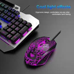 کیبورد و ماوس سیم دار گیمینگ برند Aula مدل T102