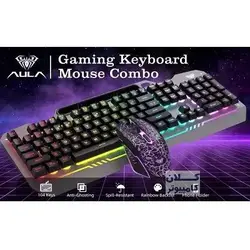 کیبورد و ماوس سیم دار گیمینگ برند Aula مدل T102