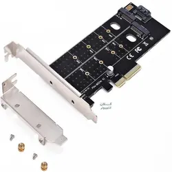 کارت تبدیل PCI-E به M.2 از نوع M-KEY + B-KE + SATA 6GB