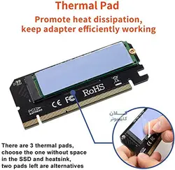 کارت تبدیل PCI-E به M.2 از نوع M-KEY NVME با هیت سینک