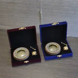 ظرف زعفران کادویی - مناسب 5 گرم زعفران همراه هاون - زعفران آناقاین