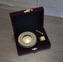 ظرف زعفران کادویی - مناسب 5 گرم زعفران همراه هاون - زعفران آناقاین