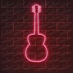 تابلو نئونی آژنگ طرح گیتار(کدN-Mu002) - فروشگاه آژنگ