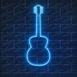 تابلو نئونی آژنگ طرح گیتار(کدN-Mu002) - فروشگاه آژنگ