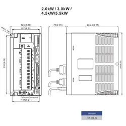 سروو موتور دلتا (5.5KW/1500RPM) ECMA-L11855R3 سری A2 فاقد ترمز