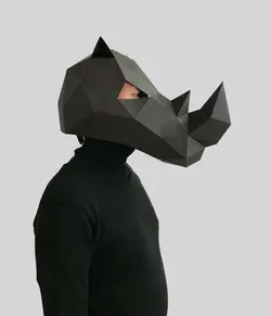 ماسک صورت اوریگامی کرگدن