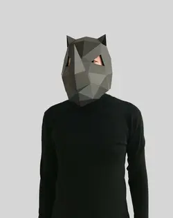 ماسک صورت اوریگامی کرگدن