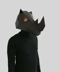 ماسک صورت اوریگامی کرگدن