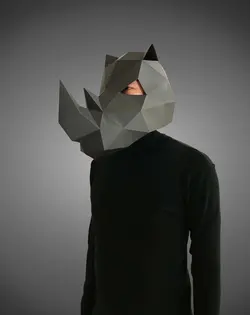 ماسک صورت اوریگامی کرگدن