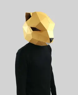 ماسک صورت اوریگامی سگ آبی
