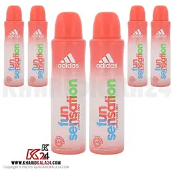اسپری ضد تعریق زنانه آدیداس مدل Fun Sensation حجم 150 میلی لیتر مجموعه 6 عددی