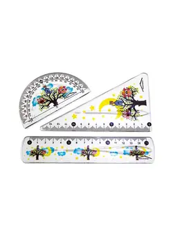 خرید ست خط کش و گونیا و نقاله طرح دار - زودر