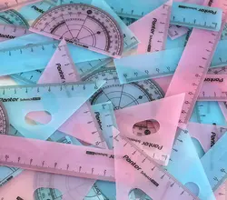 مشخصات، قیمت و خرید ست گونیا و نقاله و خط کش فانتزی | آل کالا