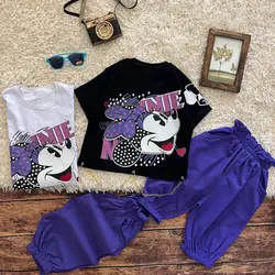 تیشرت و شلوارک بنفش مینی موس - فروشگاه اینترنتی لباس دخترانه و پسرانه تاتی لند