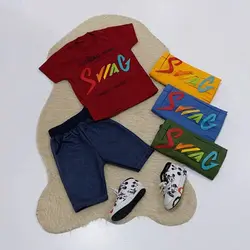 تیشرت و شلوارک طرح برجسته sviag - فروشگاه اینترنتی لباس دخترانه و پسرانه تاتی لند