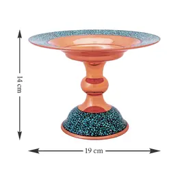 خرید شیرینی خوری فیروزه کوبی 14cm کد F84 - صنایع دستی مسجدی