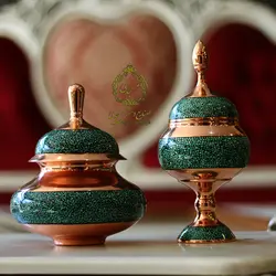 قندان دخل فیروزه کوب سایز بزرگ کد F30 - صنایع دستی مسجدی