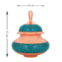 قندان دخل فیروزه کوب سایز کوچک کد F29 - صنایع دستی مسجدی