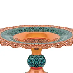 شیرینی خوری شبکه بری فیروزه کوبی سایز 4 کد F90 - صنایع دستی مسجدی