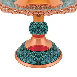 شیرینی خوری شبکه بری فیروزه کوبی سایز 4 کد F90 - صنایع دستی مسجدی