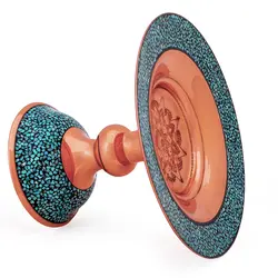 شیرینی خوری فیروزه کوبی سایز 4 ارتفاع 21cm کد F86 - صنایع دستی مسجدی