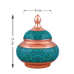 قندان فیروزه کوب سایز متوسط ( 15cm ) کد F42 - صنایع دستی مسجدی
