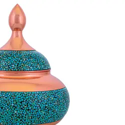 قندان فیروزه کوب سایز متوسط ( 15cm ) کد F42 - صنایع دستی مسجدی