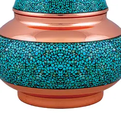 قندان فیروزه کوب سایز متوسط ( 15cm ) کد F42 - صنایع دستی مسجدی