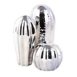 دکور کاکتوس سه سایز نقره ای 20406394