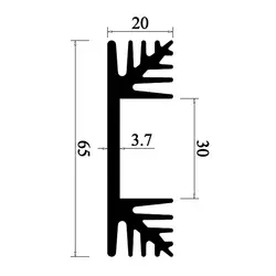 هیت سینک 18 پره آلومینیومی 65x60x20mm