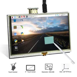 نمایشگر 5 اینچ لمسی دارای ورودی HDMI مناسب برای انواع برد های دارای پورت HDMI