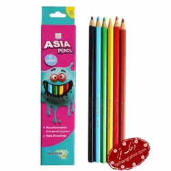 مدادرنگی 6 رنگ آسیا جعبه مقوایی - فرهنگ تحریر ، فروش کتاب ، لوازم التحریر مدارس و اداری