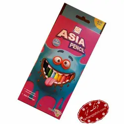 مدادرنگی 12 رنگ آسیا جعبه مقوایی - فرهنگ تحریر ، فروش کتاب ، لوازم التحریر مدارس و اداری