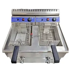 سرخ کن دو لگن گازی شیر تخلیه دار بست 18 لیتری ⭐