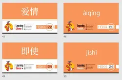فلش کارت 338 لغت کتاب جلد 1  سطح  hsk 4 (上)