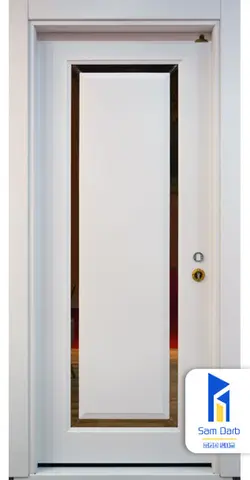 درب کلاسیک قاب آیینه‌ای اتاقی PVC-SR75 | سام درب