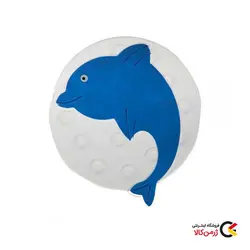 برچسب کاشی تزیینی سفید آبی طرح Flipper دلفینی