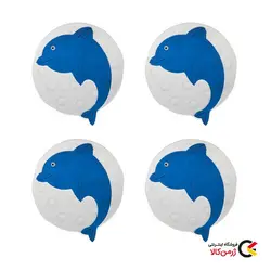 برچسب کاشی تزیینی سفید آبی طرح Flipper دلفینی