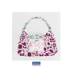 گیره آویز پلاستیکی چسبی برند ونکو طرح کیف دخترانه فانتزی صورتی