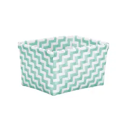 سبد ارگانایزر پلاستیکی مدل double blue طرح حصیری آبی سفید