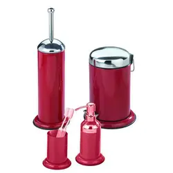 فرچه دستشویی فلزی قرمز مدل Retoro با استیل ضد زنگ فانتزی