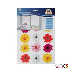 برچسب تزئینی شیشه و کاشی مدل Pegatinas طرح گل رنگی