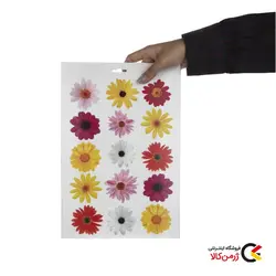 برچسب تزئینی شیشه و کاشی مدل Pegatinas طرح گل رنگی
