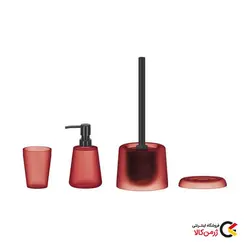 ست سرویس بهداشتی 4 تکه پلاستیکی مدل Element Red برند کلین ولکه
